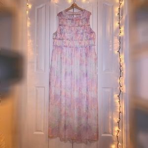 ANAYA WITH LOVE Frill Maxi Dress in White Floral Tule Size 22